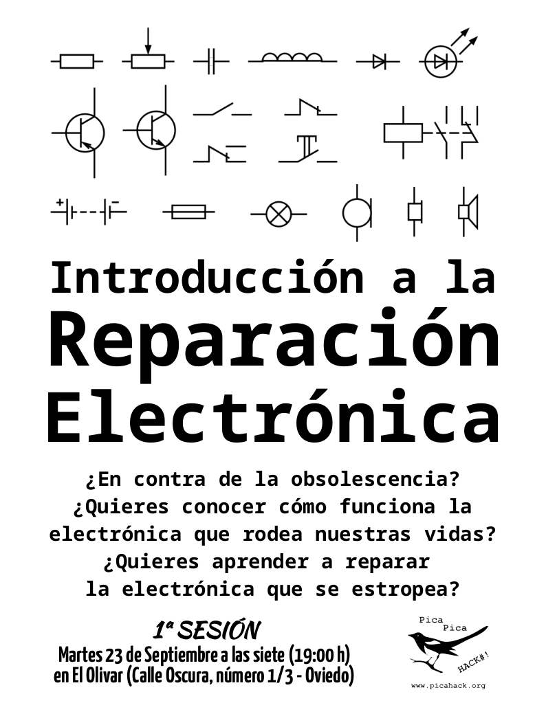 Cartel Curso Introducción a la reparación electrónica
